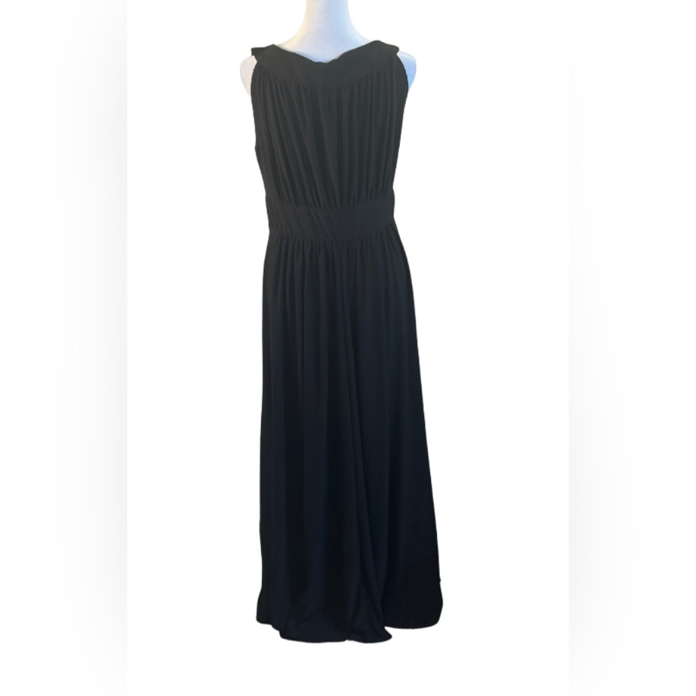 Haani Black Sleeveless Maxi Dress with Embellished Neckline - Picture 2 of 5